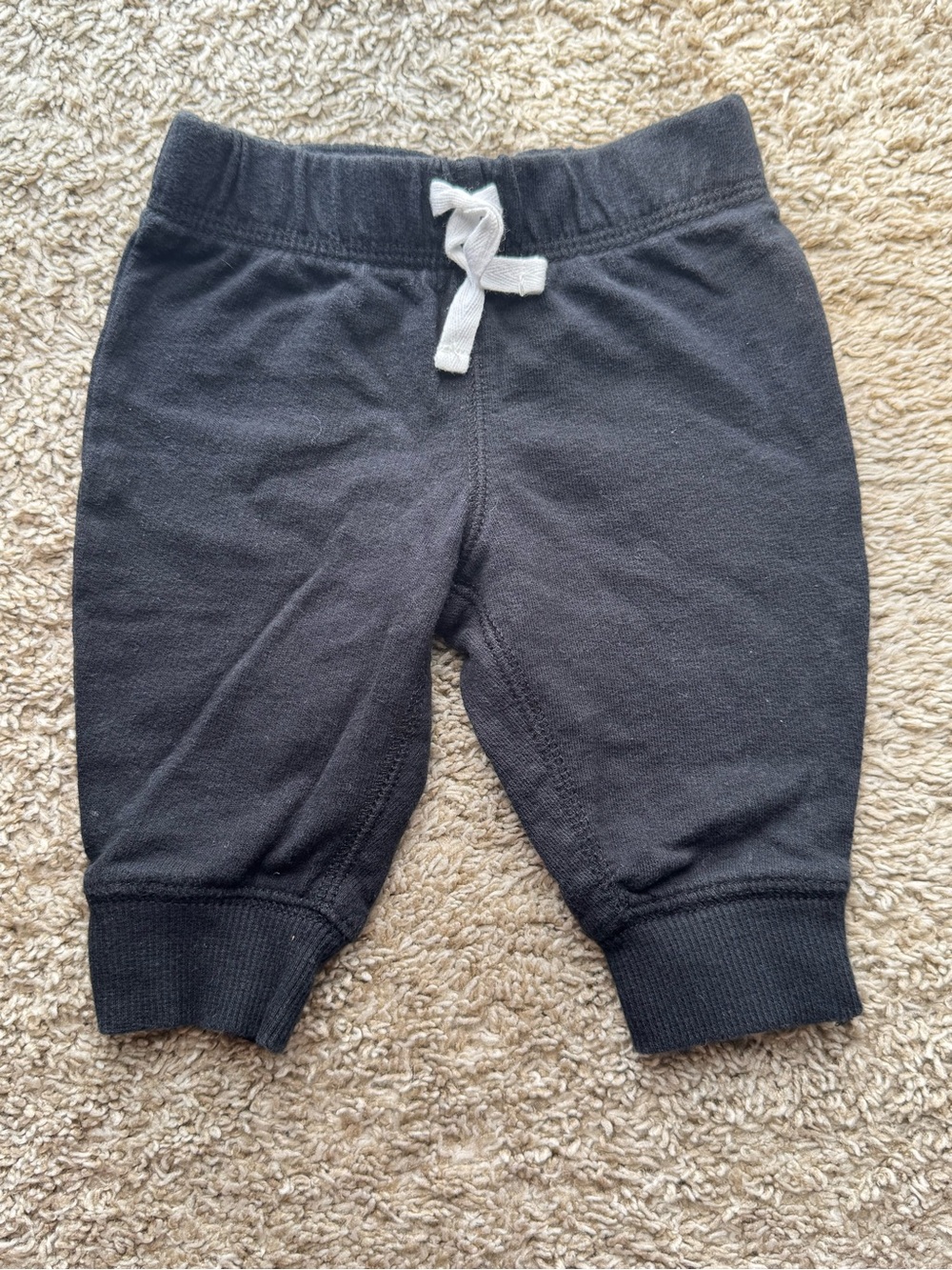 Carter’s Baby Black Jogger Sweatpants Pull-On Drawstring Pants 3M